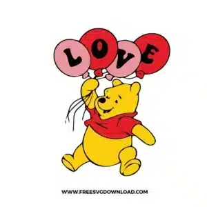 Winnie The Pooh Love Free SVG File