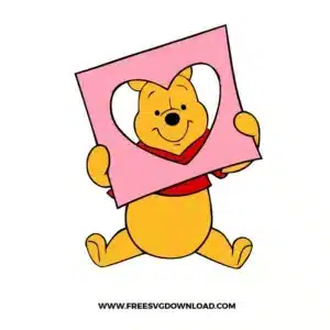 Winnie The Pooh Valentines Free SVG File