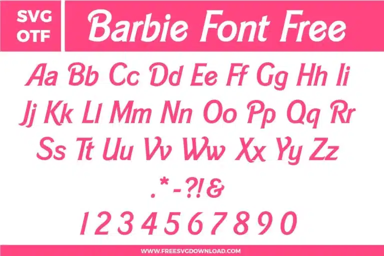 Barbie Font Free SVG File