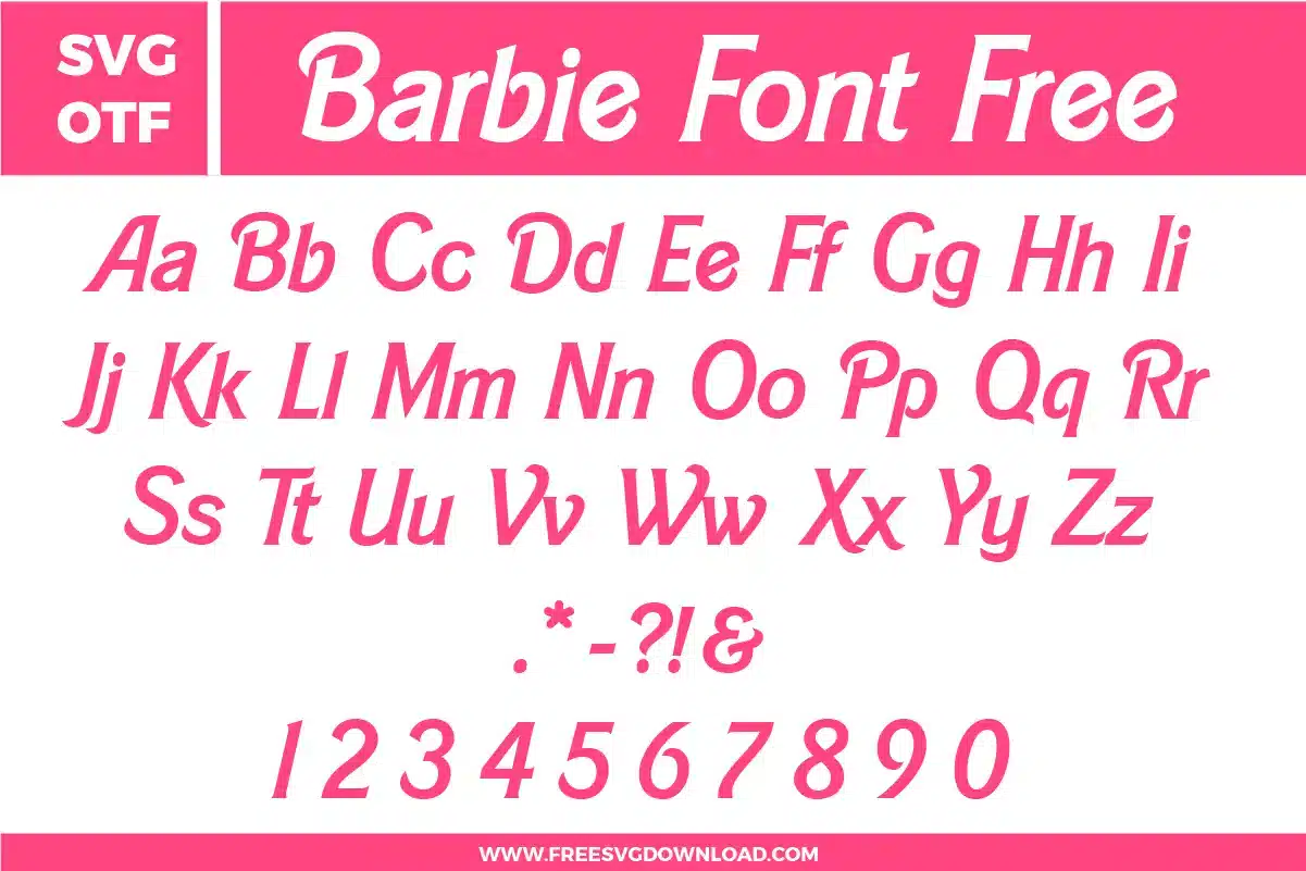Barbie Font Free SVG File