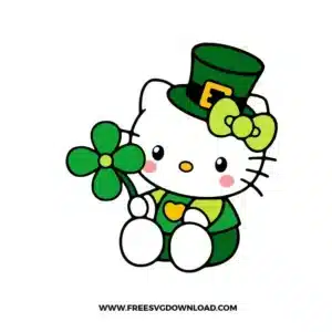 Hello Kitty St Patricks Day Free SVG File