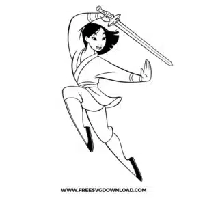 Mulan Outline Free SVG File
