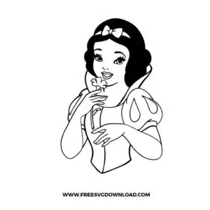 Snow White Outline Free SVG File