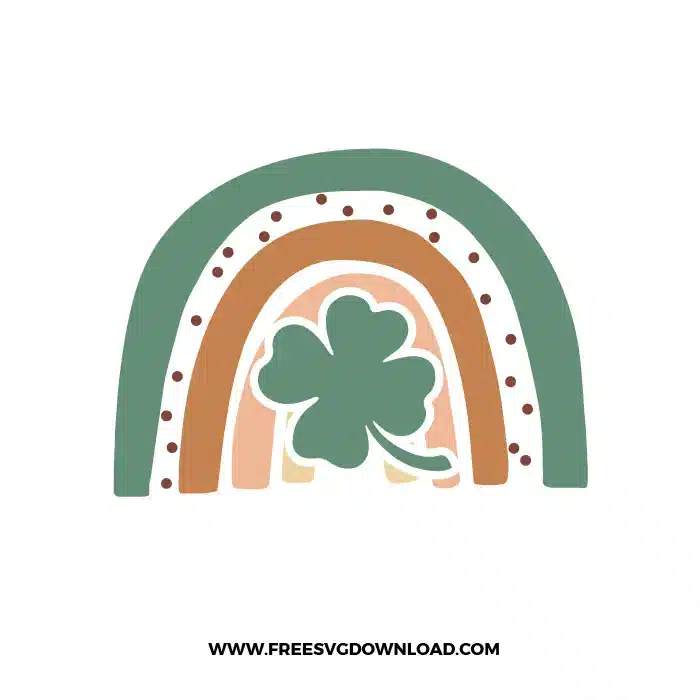 St Patricks Rainbow Retro Free SVG File