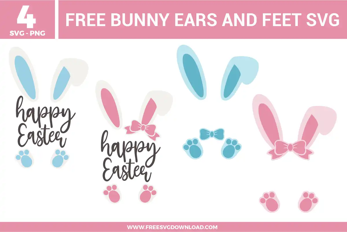 Bunny Ears And Feet Free SVG Files