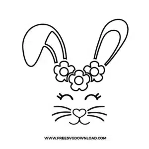 Bunny Face Outline Free SVG File