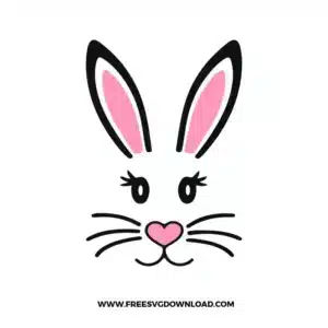 Cute Bunny Face Free SVG File