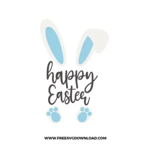 Happy Easter Bunny Ears and Feet Free SVG File