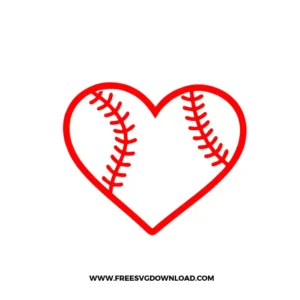 Baseball Heart Free SVG File