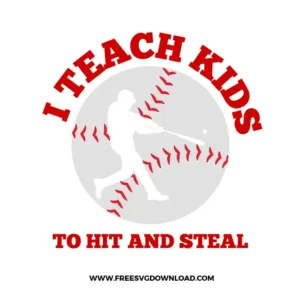 Baseball Hit And Steal Free SVG File