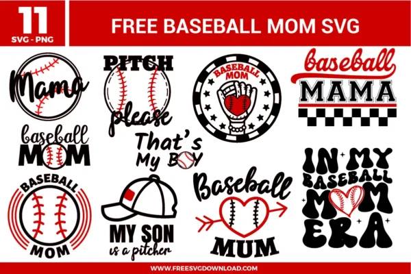 Baseball Mom Free SVG Files