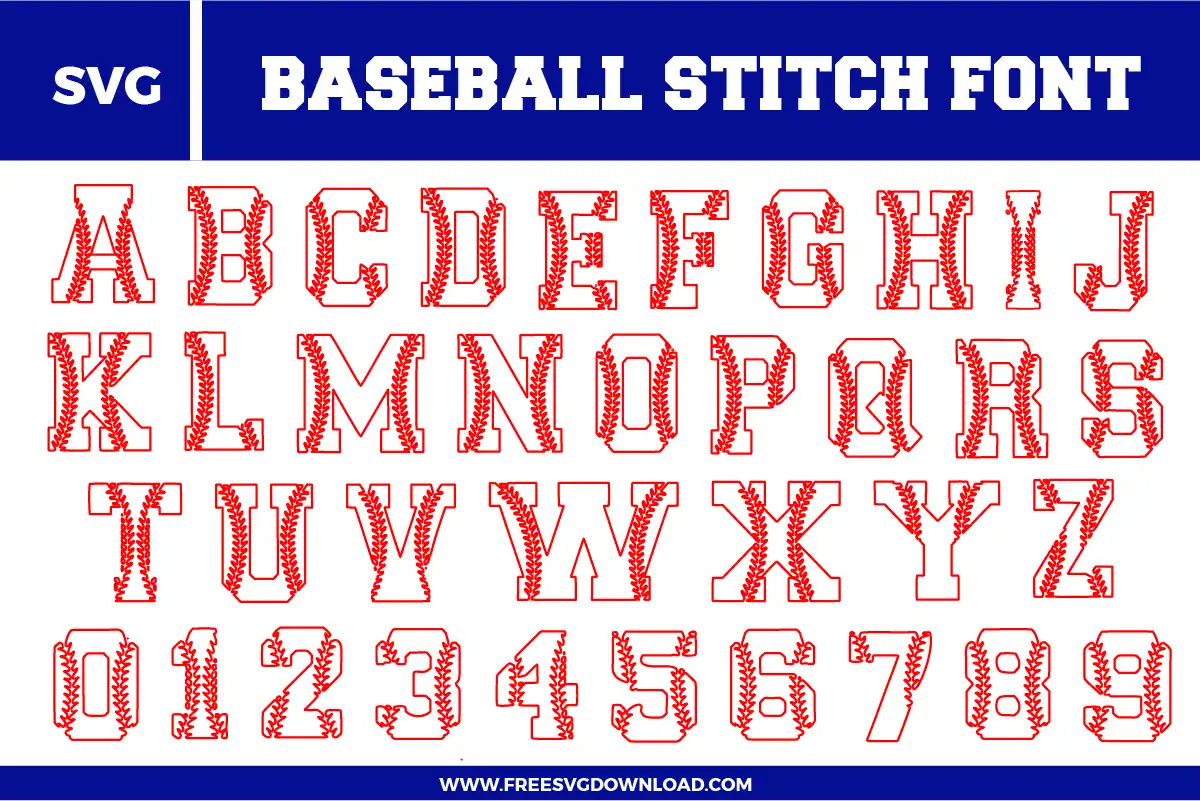 Baseball Stitch Font Free SVG File