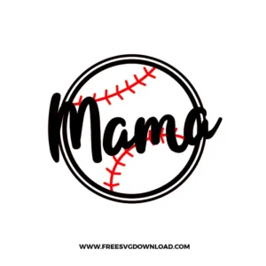 Mama Baseball Ball Free SVG File