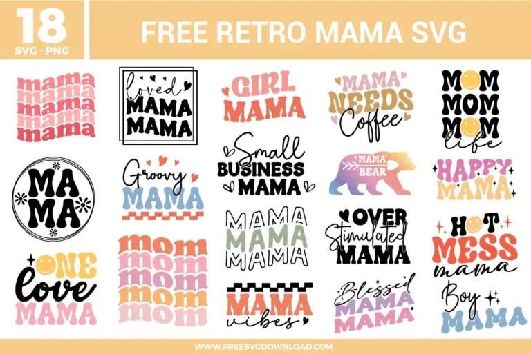 Retro Mama Free SVG Files