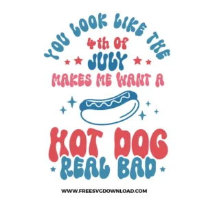 4th Of July Hot Dog Free SVG File