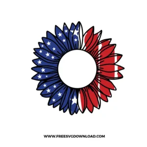 American Flag Sunflower Free SVG File