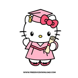 Graduation Hello Kitty Free SVG File