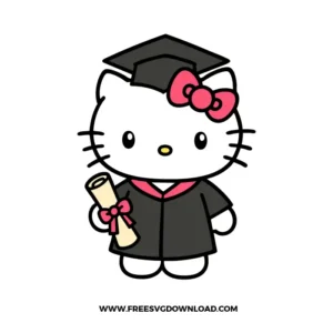 Hello Kitty Graduation Free SVG File