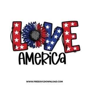 Love America Sunflower Free SVG File