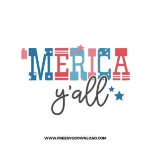 Merica Yall Retro Free SVG File
