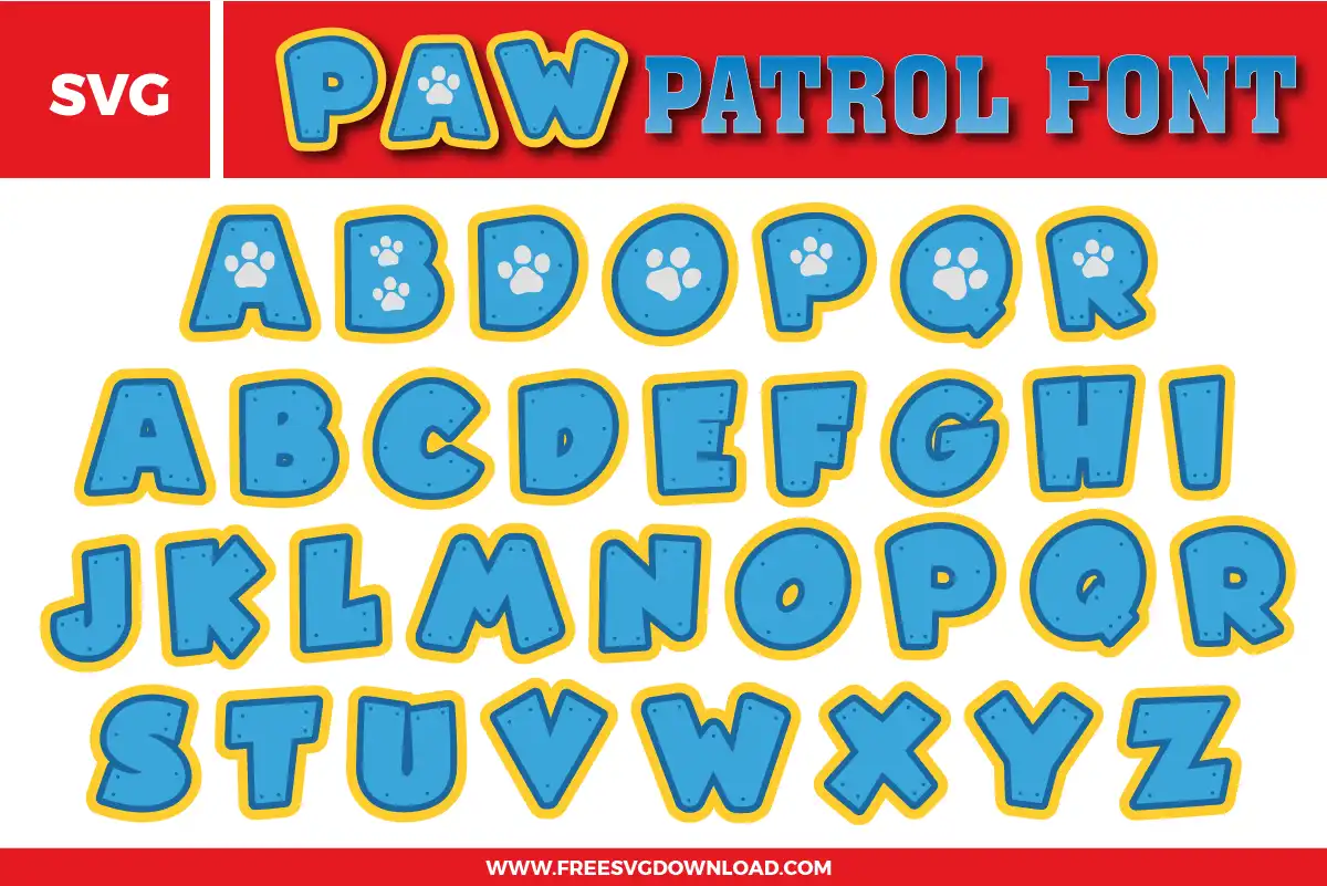 Paw Patrol Font Free SVG File