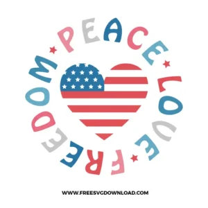 Peace Love Freedom Free SVG File