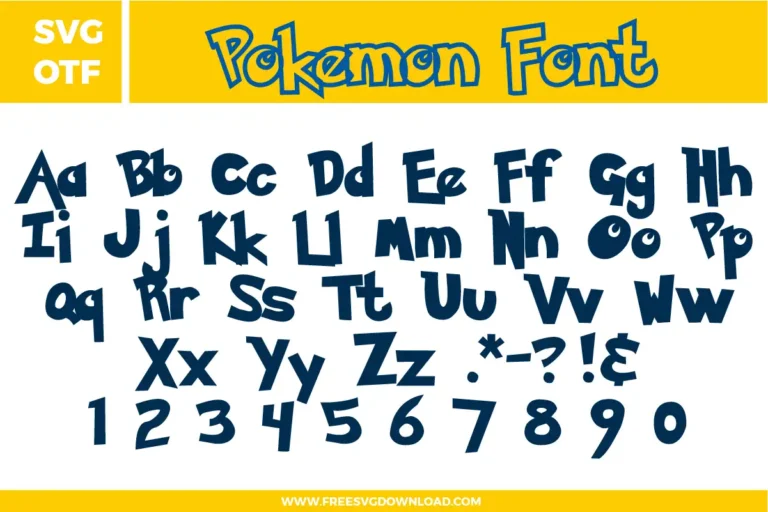 Pokemon Font Free SVG File