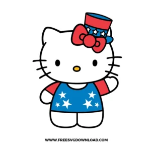 4th Of July Hello Kitty Free SVG File