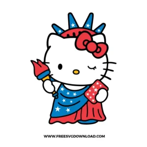 Hello Kitty 4th Of July Free SVG File