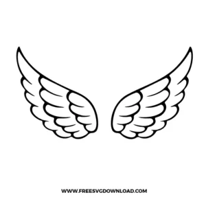 Strong and clean angel wings SVG featuring thick feather outlines, great for vinyl decals, t-shirts, or tattoos.