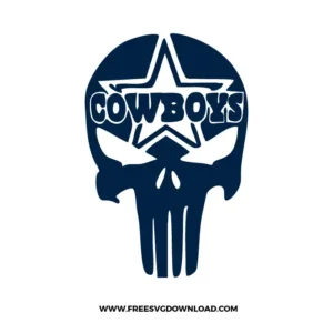 Unique Cowboys SVG blending the Punisher skull shape with the Cowboys star logo and stylized “COWBOYS” lettering across the forehead.