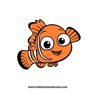 Nemo with expressive facial features, detailed stripes, and a playful body curve.