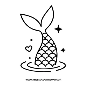 Mermaid Tail In Water Free SVG File