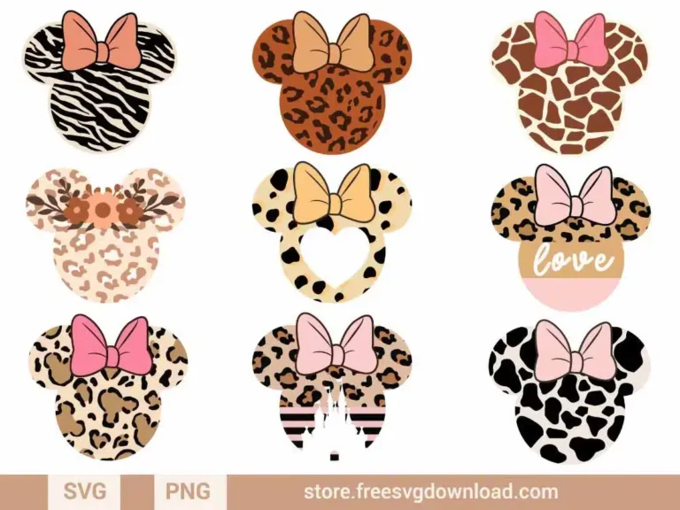Minnie Leopard Print SVG Bundle