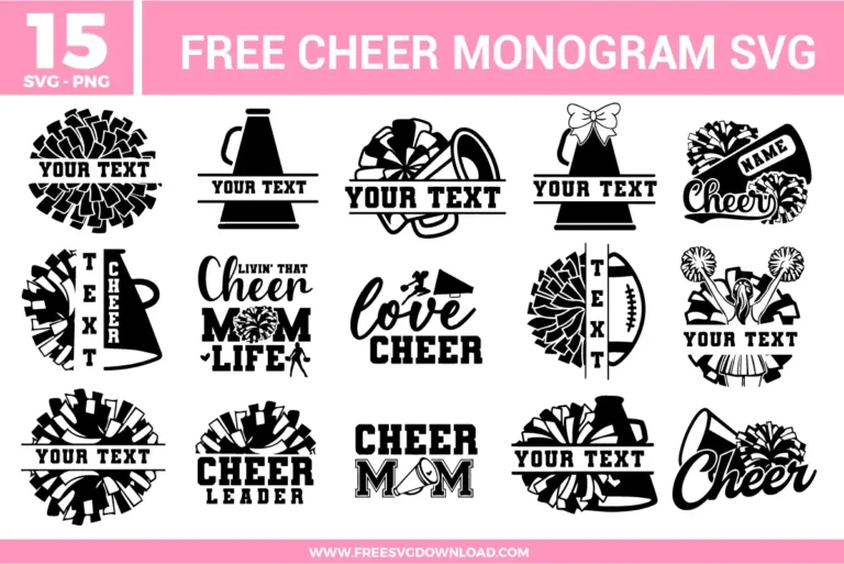 Cheerleader Monogram Free SVG Files | Free SVG Download
