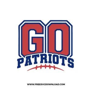 Go Patriots football design with bold lettering and football graphic SVG