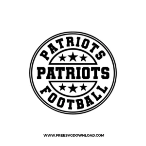 Patriots football circular badge logo with stars and vintage style SVG
