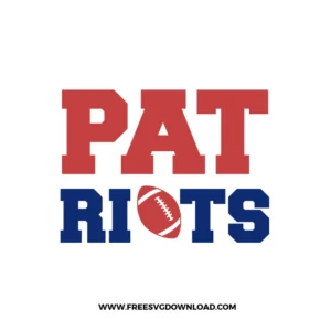 Patriots football typography design with football icon in red white and blue SVG