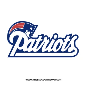 New England Patriots script style football logo design in blue and red colors SVG