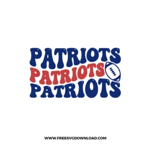 Retro style groovy wavy Patriots text design for sublimation and Cricut vinyl projects.