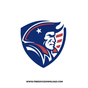 Modern Patriots football team shield logo vector graphic for cutting machines and printing.