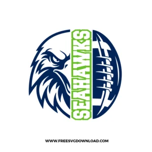 Seattle Seahawks eagle head football circle SVG design, perfect for Cricut, Silhouette, t-shirts, decals, and DIY projects.