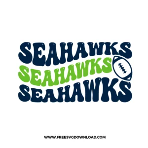 Seattle Seahawks repeating text SVG with football icon, great for game day shirts, stickers, and fan crafts.