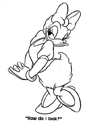 Daisy Duck posing and smiling – Disney printable coloring page