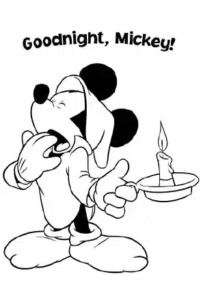 Goodnight Mickey Printable Coloring Page
