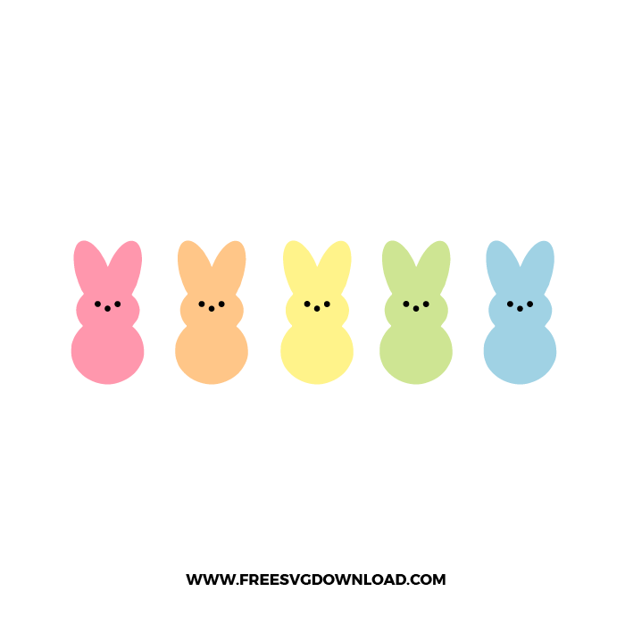 Cute pastel Easter Peeps bunny shapes in a simple SVG design