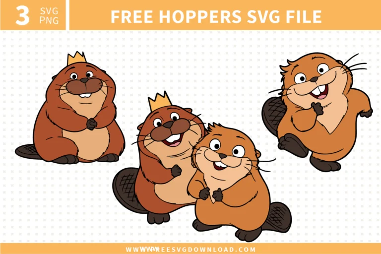 Hoppers cartoon beavers free SVG files collection for Cricut Silhouette and craft projects