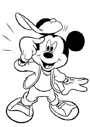 Mickey Mouse pointing up with an idea – Mickey Mouse Clubhouse printable coloring sheet