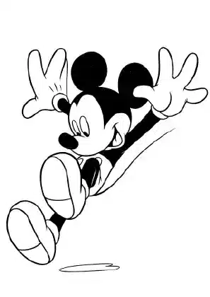 Mickey Mouse jumping happily – fun coloring page for kids