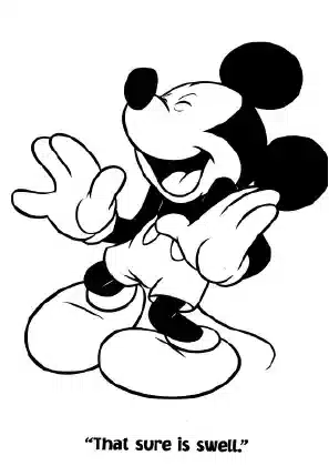 Mickey Mouse laughing happily – Mickey Mouse Clubhouse coloring page printable